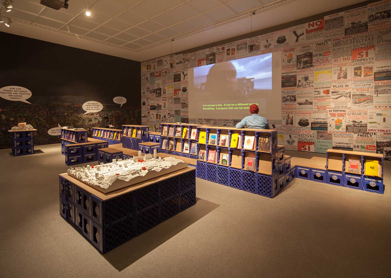 Exhibition room with video installation