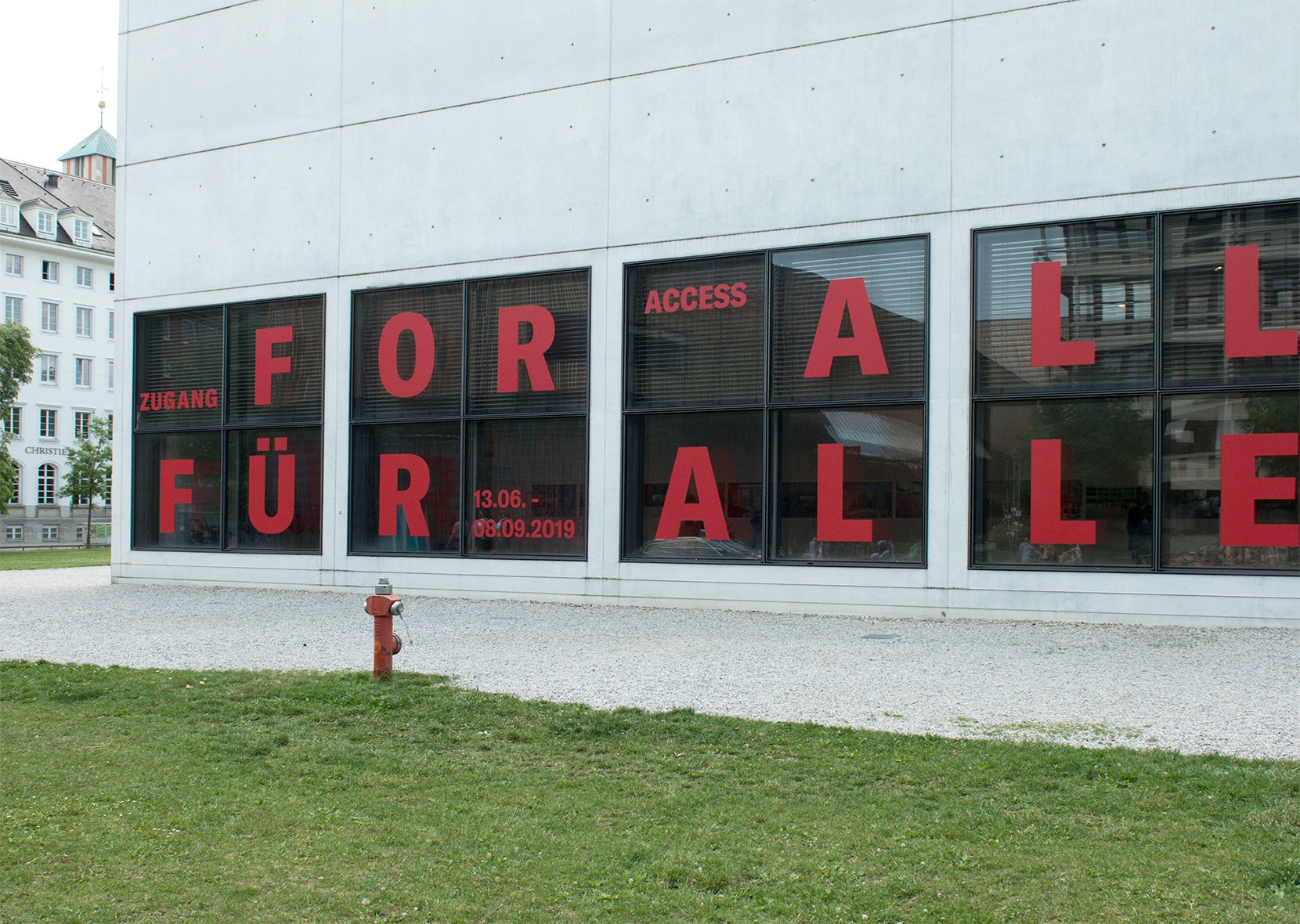 exterior facade with lettering