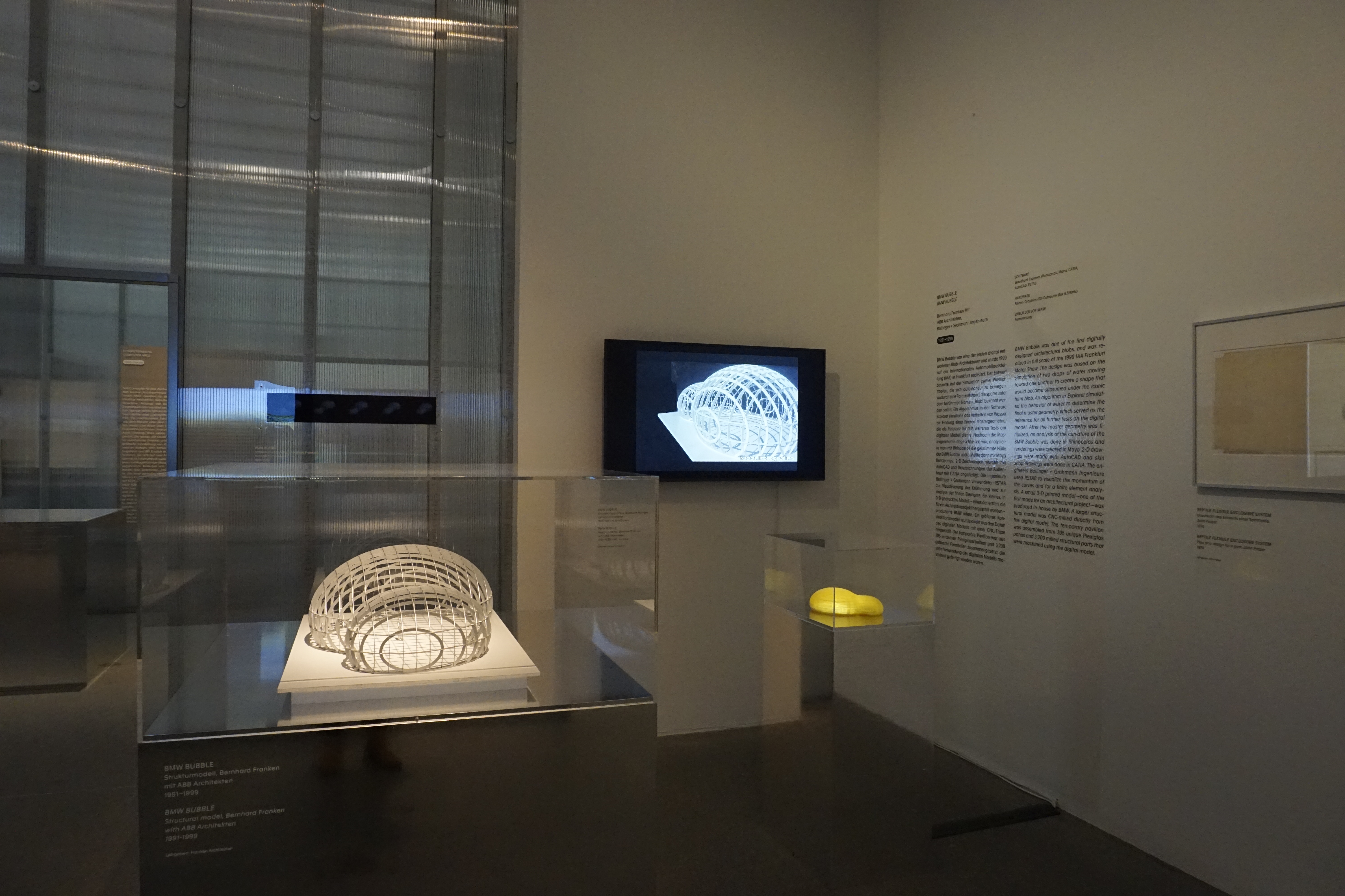 object in showcase and on screen